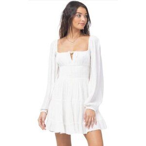 L*SPACE Space Cassidy Cover-up Mini Dress In White Sz L